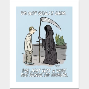 Funny grim reaper cartoon. Posters and Art